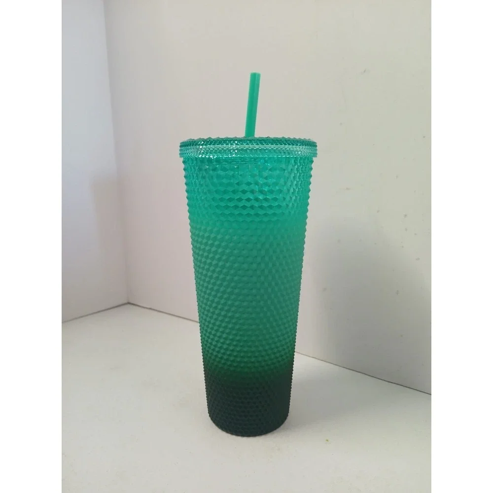 Starbucks 2022 Green Waxberry Ombre Gradient‎ Studded 24oz Venti Tumbler NEW